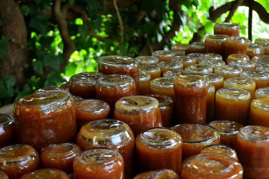 Repas au gîte en Toscane, Italie, avec de la marmelade maison