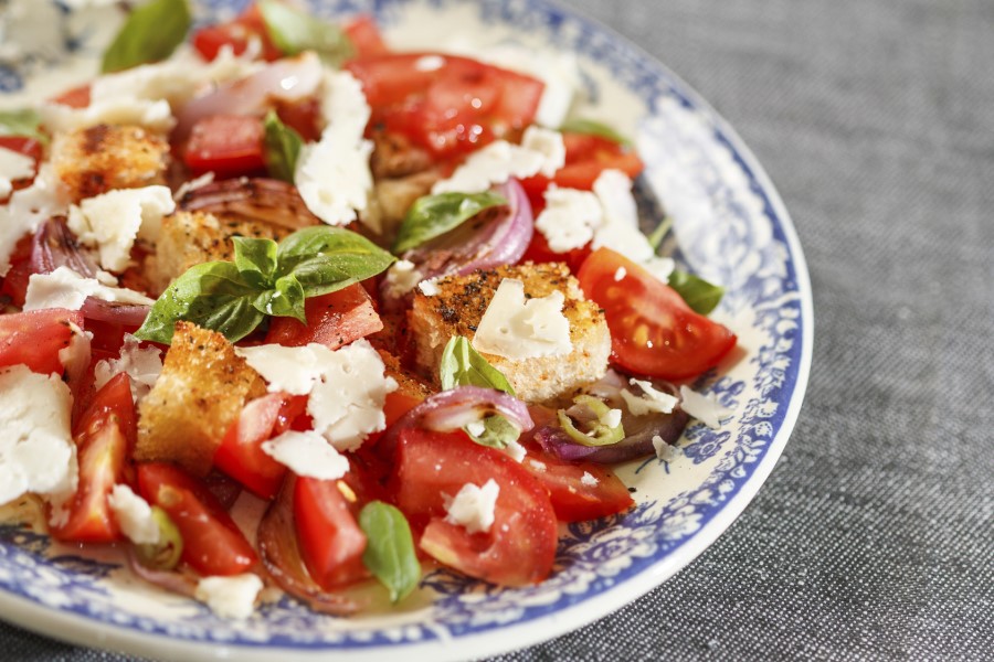 Panzanella au restaurant à Volterra