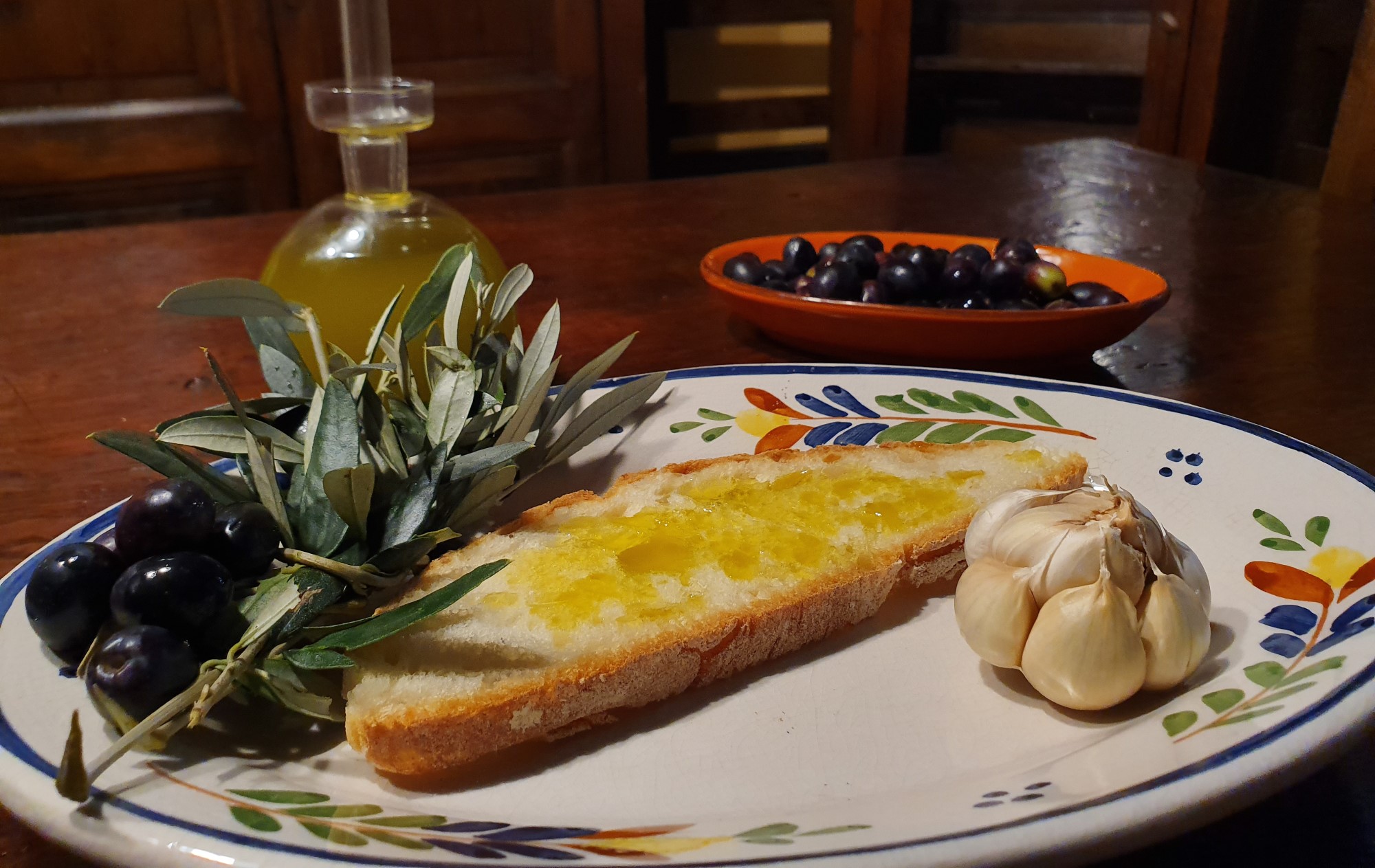 Essen Toskana Bruschetta mit Olivenöl