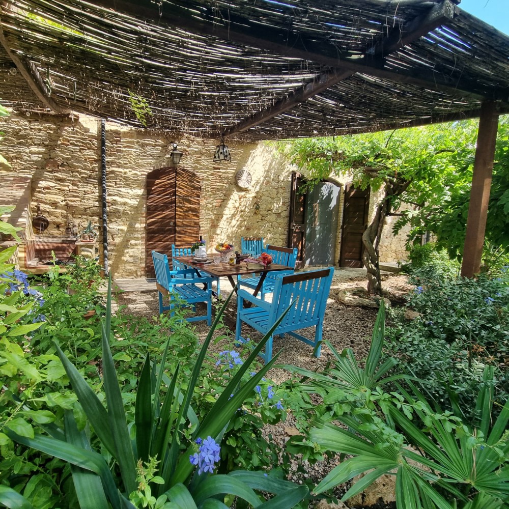 terrasse privée au gîte en toscane