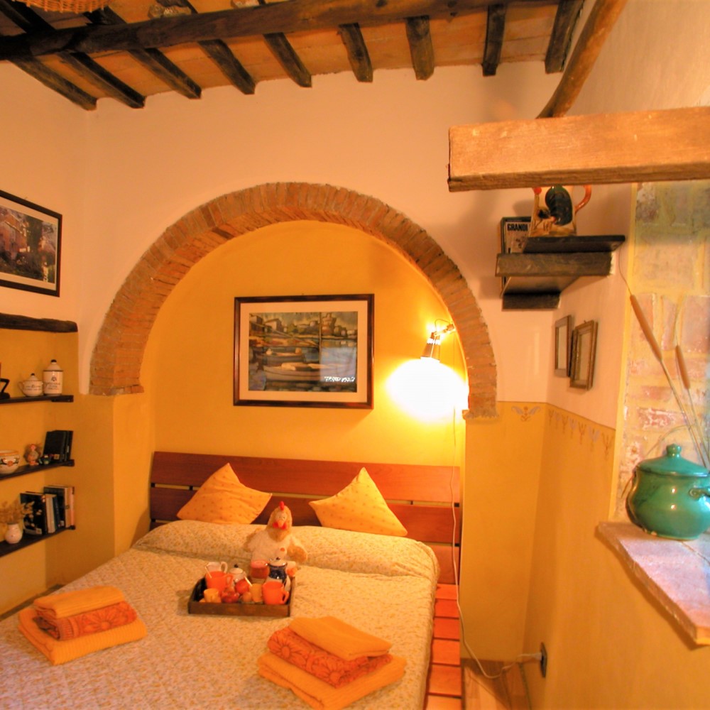 chambre avec lit double gite à Siena Italie